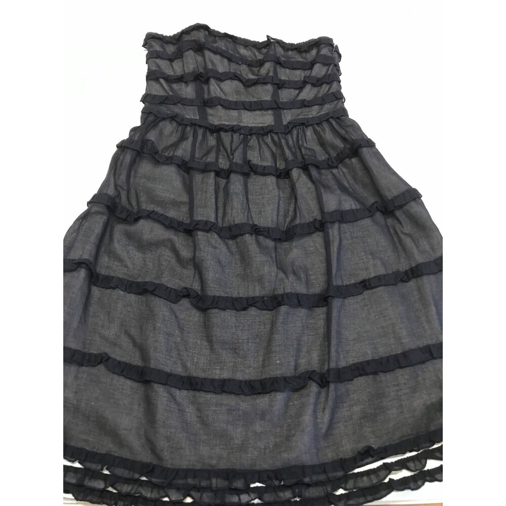 Marc Jacobs Women's Navy Blue Black Strapless W/ Ruffles Dress Size 4